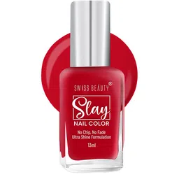 SWISS BEAUTY Quick Dry Slay Nail Polish with Ultra Shine Formula 13ml-Cosmopolitan Red 39-99