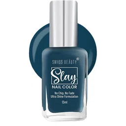 SWISS BEAUTY Quick Dry Slay Nail Polish with Ultra Shine Formula 13 ml - London Blu 45-97