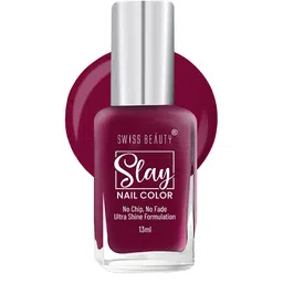 SWISS BEAUTY Slay Quick Dry Nail Polish with Ultra Shine Formula 13ml - Mulberry Marron 32-26