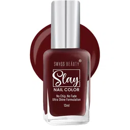 SWISS BEAUTY Slay Quick Dry Nail Polish with Ultra Shine Formula 13 ml - Maroon Bloom 34-image-88