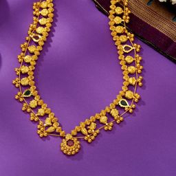 P N GADGIL JEWELLERS Unisex Kolhapuri Saaj Gold 22 Kt Long Necklace29.61 gm-image-19