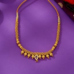 P N GADGIL JEWELLERS Women Kolhapuri 22KT Gold Thushi 4.85g-image-41