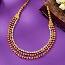 P N GADGIL JEWELLERS Women Triple Glory Gold 22 Kt Thushi Necklace 4.96 GM-image-11