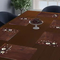 Dakshya Industries Maroon 6-Pieces Rectangular Table Placemats-53