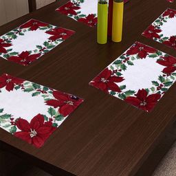 KLOTTHE Set of 6 Multi-Coloured Floral Woven Table Placemats-35