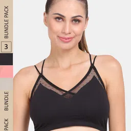 Amour Secret Pack of 3 Lightly Padded Anti Odour Sports Bra-image-53