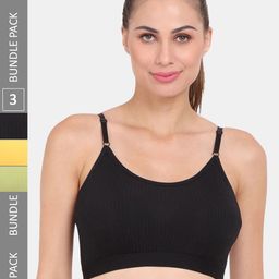 Amour Secret Pack of 3 Lightly Padded Anti-Odour Sports Bra-image-89