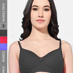 FIMS Pack of 3 Full Coverage Lightly Padded Everyday Bras With All Day Comfort-picture-21