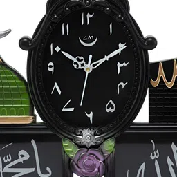 Attractionz Black & Green Textured Analogue Traditional Wall Clock-picture-11