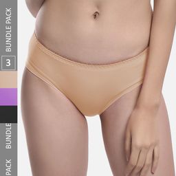 FIMS Women Pack of 3 Mid Rise Seamless Hipster Briefs-picture-53
