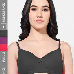 FIMS Pack Of 3 Full Coverage Lightly Padded Cotton Bra-picture-16