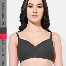 FIMS Pack of 2 Full Coverage Lightly Padded Everyday Bras With All Day Comfort-16