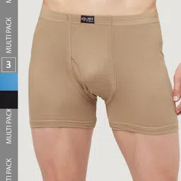 T.T. Men Jazz Fine Long Inner Elastic Pack Of 3 Pure Cotton Trunks-11