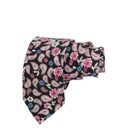 Alvaro Castagnino Men Black & Pink Printed Cotton Skinny Tie-image-75