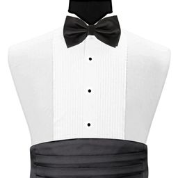 Alvaro Castagnino Men Set Of 3 Black Pocket Square & Bow & Cummerbund-image-5