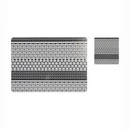 OBSESSIONS Black & Grey 12 Pieces Printed Rectangular Table Placemats with Coasters-8