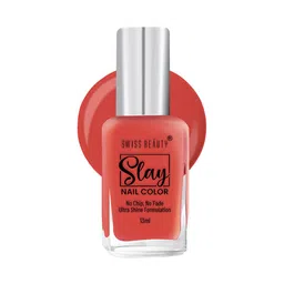 SWISS BEAUTY Slay Ultra Shine Formulation Nail Colour 13ml - Flame Red 74-34