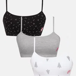 Sillysally Girls Pack of 3 Seamless Double Layer All Day Comfort Beginners Sports Bra-30