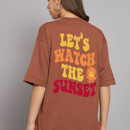 Imsa Moda Typography Printed Drop-Shoulder Sleeves Cotton Oversized T-shirt-image-10