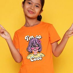 NUSYL Girls Graphic Printed Round Neck Casual T-shirt-picture-34