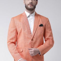 Hangup Men Orange Solid Single-Breasted Blazer-image-37