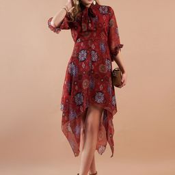 Freehand by The Indian Garage Co Printed Fit & Flare Midi Dress-picture-23