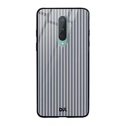 DailyObjects Grey & Blue Striped OnePlus 8 Glass Case-image-34