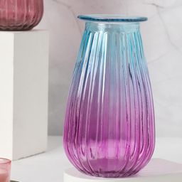 Bonhomie Blue & Purple Textured Glass Vase-image-23