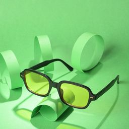 HAUTE SAUCE by Campus Sutra Unisex Yellow Lens & Black Oval Sunglasses with Polarised Lens-14