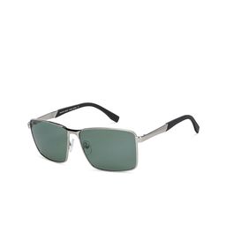 Vincent Chase by Lenskart Unisex Green Lens & Silver-Toned Rectangle Sunglasses with Polarised and UV Protected Lens-image-19