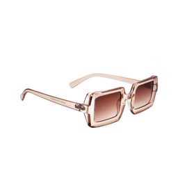 Peter Jones Eyewear Unisex Transparent and Brown Square Sunglasses with UV Protected Lens-56