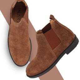 FAUSTO Boys Mid Top Block Heel Chelsea Boots-image-31