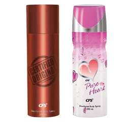 CFS Original Certified & Pure Heart Set Of 2 Deodorant Body Spray - 200ml Each-93