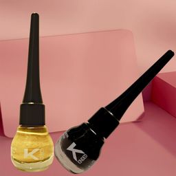 KINDED Set Of 2 Water Proof Liquid Eyeliner - 5ml Each - Golden Glaze-Midnight Black-40