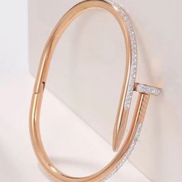 MEENAZ Unisex Rose Gold-Plated Cuff Bracelet-25