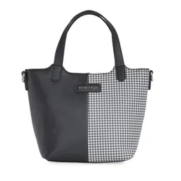 United Colors of Benetton Checked PU Structured Handheld Bag-image-62