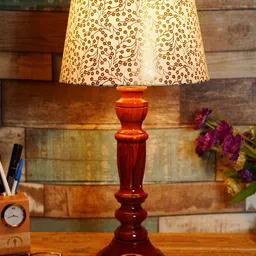 Foziq Brown Printed Table Lamp-23