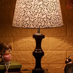 Foziq Brown Printed Wooden Table Lamps-22