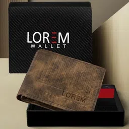 LOREM Men Brown Textured PU Two Fold Wallet-11