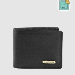 Hidesign Men Black Solid RFID Blocked Leather Two Fold Wallet-picture-24