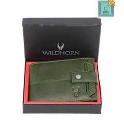 WildHorn Men Green Leather Two Fold Wallet-57
