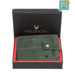 WildHorn Men Green Leather Two Fold Wallet-23