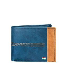 HAMT Men Blue & Brown Leather Two Fold Wallet-image-29