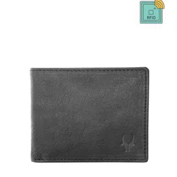 WildHorn Men Black Textured Leather Two Fold Wallet-image-80
