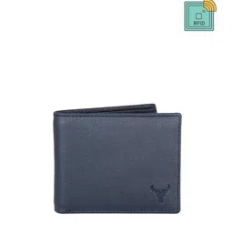 NAPA HIDE Men Blue Leather RFID Solid Two Fold Wallet-image-95