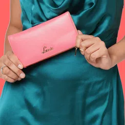 Lavie Safain Pro Pink Solid Two Fold Wallet-image-46