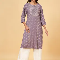 RANGMANCH BY PANTALOONS Floral Printed Straight Kurta-image-91
