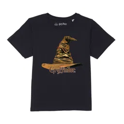 Harry Potter by Wear Your Mind Boys Navy Blue & Brown Pure Cotton Printed T-shirt-picture-11