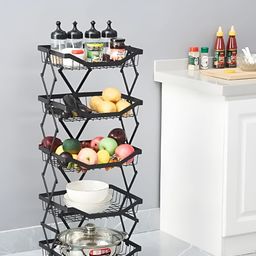 USHA SHRIRAM Black Metal Fruit and Vegetable Basket-42