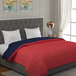 RF RELAXFEEL Maroon & Blue Heavy Winter 233 GSM Double Bed Quilt-image-49